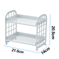 thumbnail image 2 of Estante de almacenamiento plegable de doble capa, estante de baño de escritorio para el hogar simple, 2 of 5