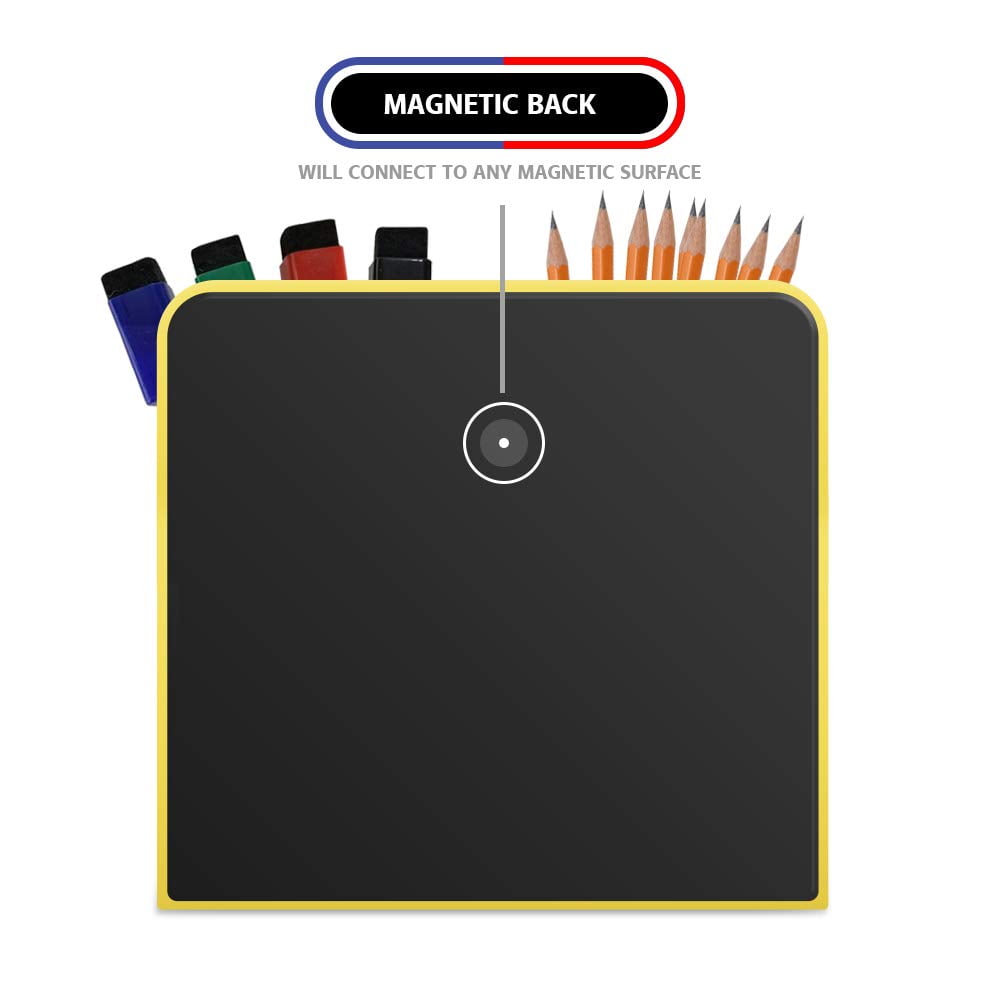 Magnetic Marker Holder,(3 Pack) Strong Durable Plastic With Magnetic Back. Includes 4 Colored Markers With Eraser On Cover. (3 Pack)