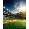 thumbnail image 2 of ABPHOTO Polyester 5x7ft Baseball Field Backdrop Stadium Stage Lights Crowd Bokeh Green Grass Meadow Blue Sky White Cloud Sports Match School Game Photography Background for Boys Photo Studio Props, 2 of 3