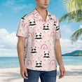 thumbnail image 5 of Xecao Cute Cartoon Panda print Hawaiian shirt - a stylish short-sleeve button-down for men, perfect for casual beach and tropical outings., 5 of 9