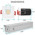 thumbnail image 4 of Luxrite 1 Inch Square LED Recessed Lighting with Junction Box 7W 5 Color Selectable 2700K-5000K 500 Lumens Wet Rated, 4 of 5