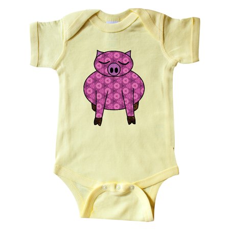 

Inktastic Patterned Pig Gift Baby Boy or Baby Girl Bodysuit