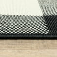 thumbnail image 4 of 8â€™ Round Black and Ivory Gingham Indoor Outdoor Area Rug, 4 of 6