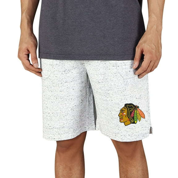 Men's Concepts Sport White/Charcoal Chicago Blackhawks Throttle Knit Jam Shorts