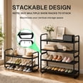 thumbnail image 5 of Behome 2-Tier Expandable Shoe Rack, Metal Shoe Shelf Storage, Adjustable Shoes Organizer for Closet, Entryway, Hallway, Garage, Front Door, 5 of 7