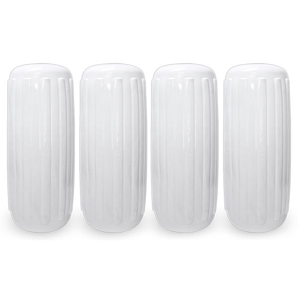 JungleA Boat Fenders 4 Pack Ribbed Pontoons Marine Boat Bumpers Dock Shield Protection w/Fender Lines and an Inflator 6.5 x 24 JungleA Boat Fenders 4 Pack Ribbed Pontoons Marine Boat Bumpers Dock Shield Protection w/Fender Lines and an Inflator 6.5 x 24