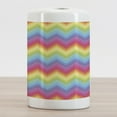 thumbnail image 2 of Rainbow Ceramic Toothbrush Holder, Colorful Zig Zag Chevron Pattern Geometric Modern Sharp Design Illustration, Decorative Versatile Countertop for Bathroom, 4.5" X 2.7", Multicolor, by Ambesonne, 2 of 4