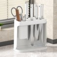 thumbnail image 2 of WRKEKC Clearance Countertop Multifunctional Knife Rack Organizer - Plastic Utensil Storage for Knives, Forks, Spoons, Chopsticks & Kitchen Tools, 2 of 8