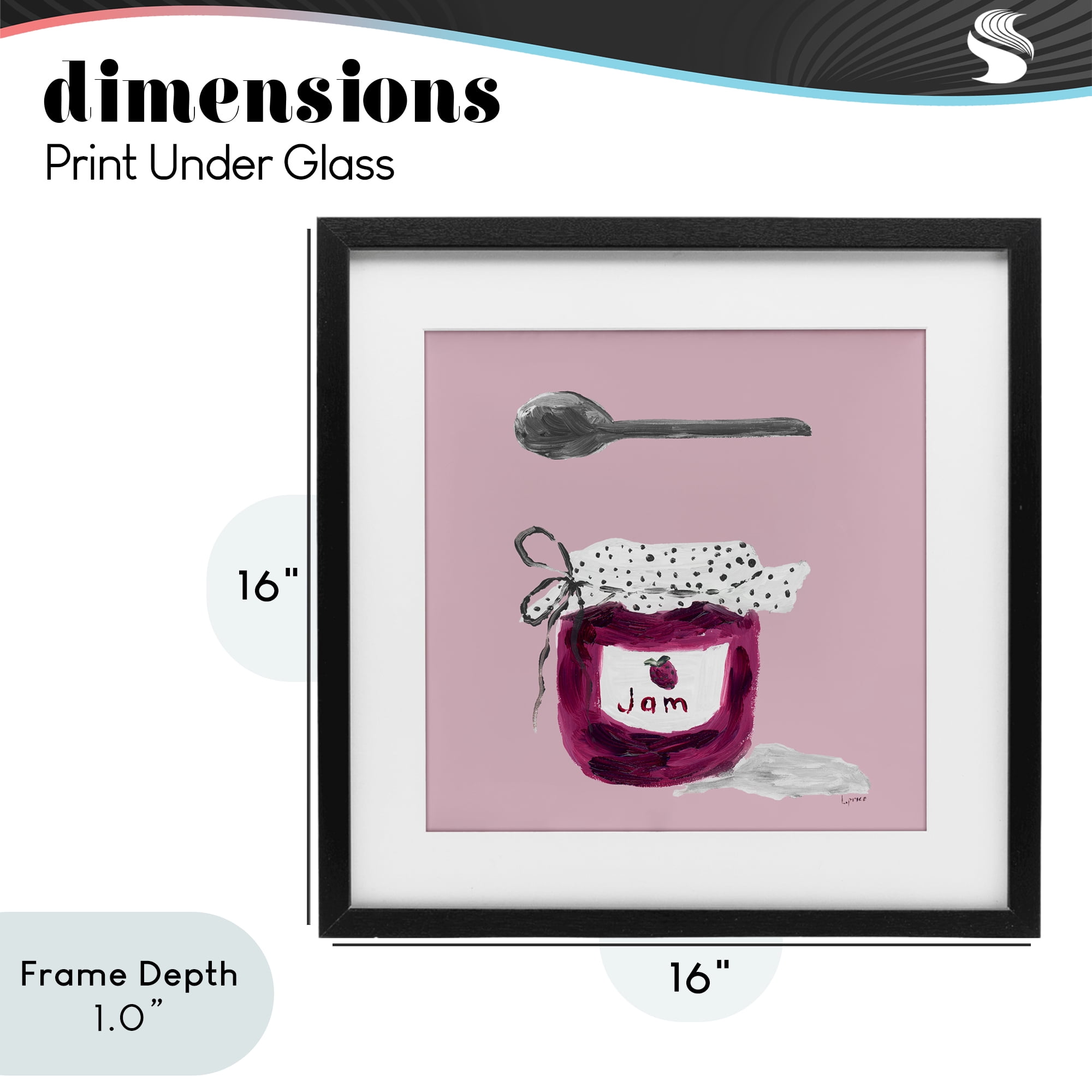 Stupell Industries Jam Jar over Blush Black Framed Print Under Glass, design by Lucille Price
