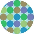 thumbnail image 1 of Ahgly Company Machine Washable Indoor Round Transitional Green Area Rugs, 4' Round, 1 of 7