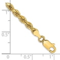 thumbnail image 2 of Auriga 14K Yellow Gold 3.5mm Semi-Solid Rope Chain Bracelet 7 inch for Women, 2 of 4