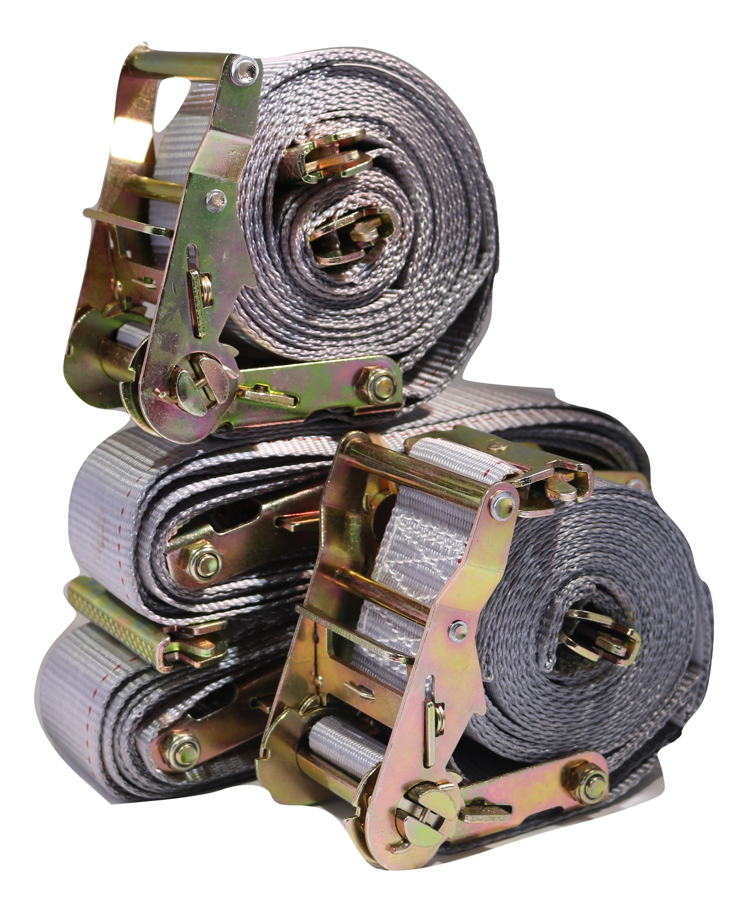 Qty (4) 2"x 16 ft. Logistic Van Ratchet ETrack Straps w/ Spring E Fittings