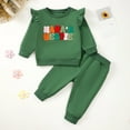 thumbnail image 2 of Caqnni Toddler Girl Clothes Outfit Long Sleeve Sweatshirt Top Jogger Pants Cute 2Pcs Set Toddler Gift 3 6 12 18 24 Months 2T 3T Outfits,0-6 Months, 2 of 4