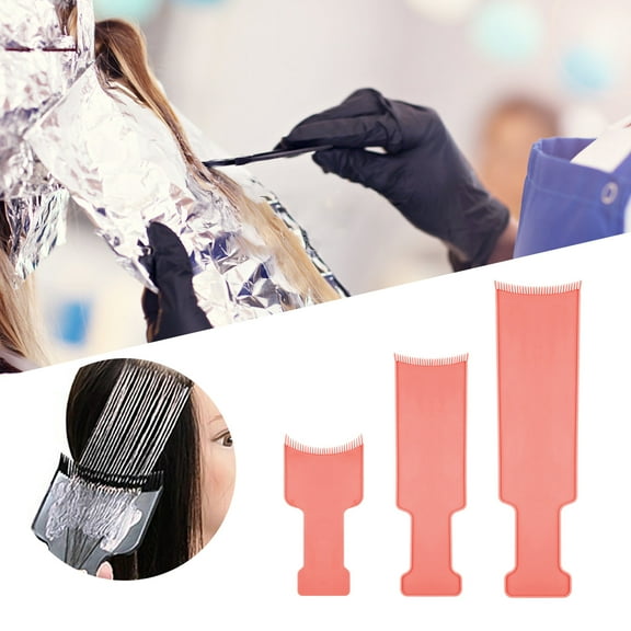 Travelwant 3Pcs/Set Long Hair Highlighting Sectioning Board Barber Flat Top Paddle Board Comb for Hair Coloring Dyeing DIY Hairdressing Tint Tool