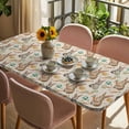 thumbnail image 3 of Easter Table Cloths for 4 Foot Rectangle Tables, Spring Rabbit Eggs Carrots Farmhouse Retro Patio Waterproof Elastic Fitted Tablecloths, Washable Rectangular Table Cover for Camping, 3 of 8