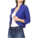 thumbnail image 2 of ICHUANYI Clearance Women's Fashion Mid Sleeve Top Solid Color Casual Jacket Business Small Suit Women Suit Jacket(Blue, S) ICHUANYI WER2023081117385, 2 of 9