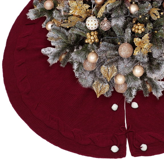 DRAFIDEEP Red Christmas Tree Cover with for Holiday Decoration and Commercial Use