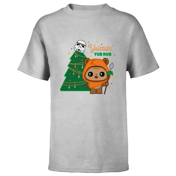 Star Wars Wicket Ewok Christmas Holiday Yuletide Yub Nub - Short Sleeve T-Shirt for Kids - Customized-Athletic Heather
