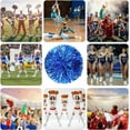 thumbnail image 7 of LINLIN Cheerleader ponpon, Cheerleading Pom Poms, Premium Metallic Pom Poms Set Cheering Hand Flowers Handle Dance Pom Poms Cheering Squad Pompoms for Football Basketball Cheers, 7 of 7