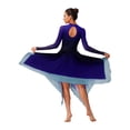 thumbnail image 2 of Oyolan Women Asymmetrical Praise Dance Dress Long Sleeve Contemporary Dance Costumes Royal Blue L, 2 of 5
