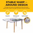 thumbnail image 4 of Purple Flowers Table Cloths for 4 Foot Rectangle Tables, Weeping Spring Floral Truck Butterfly Wooden Patio Waterproof Elastic Fitted Tablecloths, Washable Rectangular Table Cover for Camping, 4 of 8