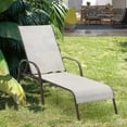 thumbnail image 3 of Gymax Lot de 2 Chaises Longues Inclinables Réglables pour Enfants - Cadre en Acier avec 5 Positions Réglables - Ensemble de 2, Gris, 3 of 10