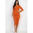 thumbnail image 6 of Ruched Midi Dress with Long Sleeves, 6 of 7