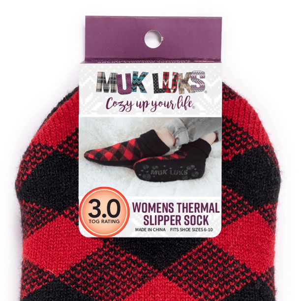 MUK LUKS Women's Thermal Slipper Socks, 2 pairs