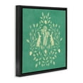 thumbnail image 4 of Stupell Industries Turquoise Botanical Rabbits Plants & Flowers Painting Black Floater Framed Canvas Art Print Wall Art, 18 x 18, 4 of 10