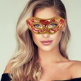 thumbnail image 5 of Unique Bargains 1 Pc Jazz Cloth-Wrapped Flat Head Half Face Party Mask for Masquerade Party Red, 5 of 5