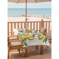 thumbnail image 2 of Outdoor Tablecloth with Umbrella Hole for Patio/Picnic/Party/Camping, Lemon Vase Summer Waterproof Table Cloth Rectangle Table Cover Washable, Spring Fruits Green Striped (60"x 84"), 2 of 8