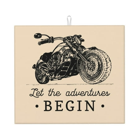 

Naloa Let The Adventure Begin Dish Drying Mat for Kitchen Counter Heat Resistant Drainer Mats Absorbent Draining Mat Dish Rack Pad 16 x18