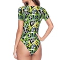 thumbnail image 4 of Easygdp Football Doodle Women's One-Piece Swimsuit Slim Fit Crew Neck Bodysuit Athletic Swimwear with Concealed Buckle - Medium, 4 of 9
