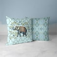 thumbnail image 6 of Elephant Moan Throw Pillow in Green 18 x 18 with removable cover, 6 of 6