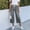 Gray, variant on Wide Leg Pants for Women Capri with Drawstring Elastic Waist Casual Stretch Denim Pants for Summer Daily Wear