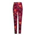 thumbnail image 4 of DDAPJ pyju Halloween Party Leggings for Women Witch Hat Printed High Waist Stretch Yoga Running Pants Novelty Holiday Tights Buttery Soft Casual Milk Silk Legging Red S, 4 of 5