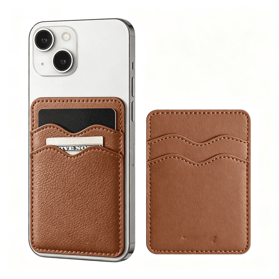 KUMEE Stick on Card Holder Compatible for Iphone Leather Cell Phone Wallet Credit Card Case Strong Sticker for Women,Durable Iphone Case with Card Holder