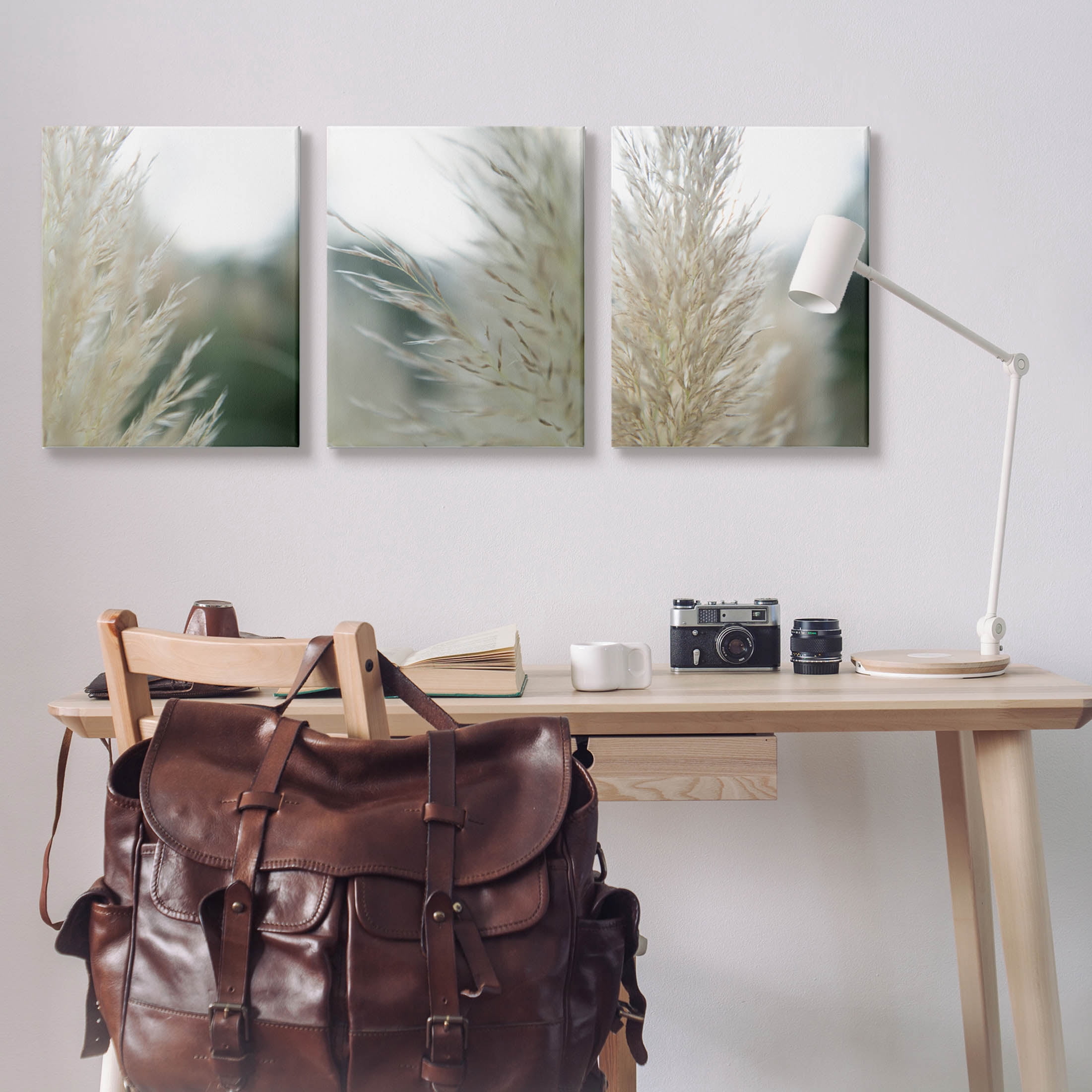 Stupell Industries Breezy Pampas Tall Grass Photograph Gallery Wrapped Canvas Print Wall Art, Set of 3, Design by Jason Johnson