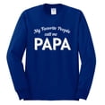 thumbnail image 2 of Wild Bobby My Favorite People Call Me PAPA Father's Day Men Long Sleeve Shirt, Royal, X-Large, 2 of 5