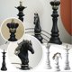 thumbnail image 1 of Large Novelty White Chess Statues Knight King Sculpture for Office Arrangement, 1 of 3