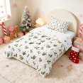 thumbnail image 2 of Manfei Greenery Twin Comforter Sets Holiday Bedding Set, Mint White 2-Pieces 1 Comforter and 1 Pillowcase, Xmas Reversible, 2 of 6