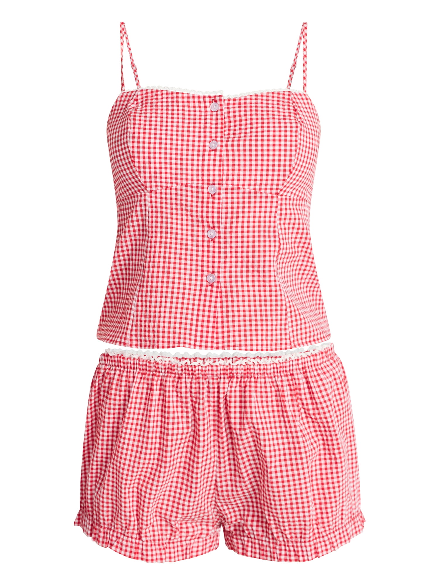 No Boundaries Cami Top and Bloomer Shorts Sleep Set, 2-Piece, Women's XS-XXL