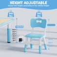 thumbnail image 4 of Brelley Toddler Table and 4 Chairs Set, Height Adjustable, Suit for Ages 2-10, Blue and Wooden Finish, 4 of 11