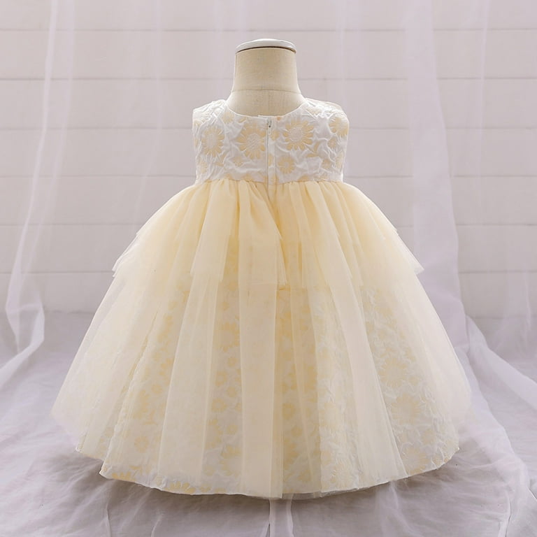 WEAIXIMIUNG Homecoming Dresses Long Silk Girls Dress Bowknot Mesh Flower  Dress Sleeveless Children Party Pageant Dress 80 - Walmart.com