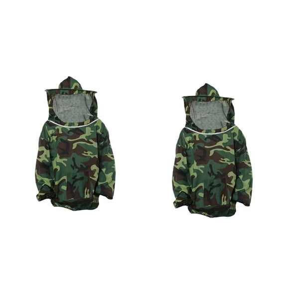 2X Beekeeping Suit Bee Clothes of with Hat Anti-Bee Suit Anti-Bee Bite Equipment Farming Clothing Coverall,Camouflage