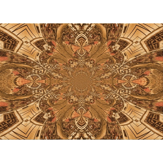 Ahgly Company Machine Washable Indoor Rectangle Transitional Orange Area Rugs, 4' x 6'