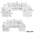 thumbnail image 2 of Harper & Bright Designs Sectional Sofa with Pull Out Bed, Convertible Sofa Sleeper with Storage Ottoman, Chenille U-shaped Sectional Sofa with Cup Holders for Living Room, 107.1", Beige, 2 of 17