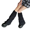 thumbnail image 3 of VISgogo Calentadores de piernas para mujer, color sólido, sin pies, elásticos hasta la rodilla, cubiertas sueltas para pantorrilla para niñas, negro/blanco/verde/azul VISgogo moda, 3 of 4
