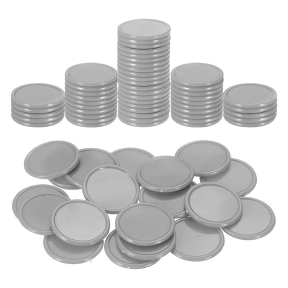 Uxcell 100 Pack 1 Inch Plastic Poker Chips, Mini Bingo Chips Learning Counters Counting Counters Disks Markers Opaque Game Tokens for Game Play Math Counting, Gray