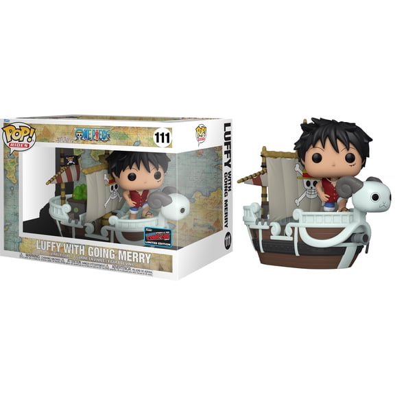 Collectible Funko POP Rides! One Piece: Luffy with Going Merry (2022 NYCC)(Broken Flag)(Damaged Box) #111